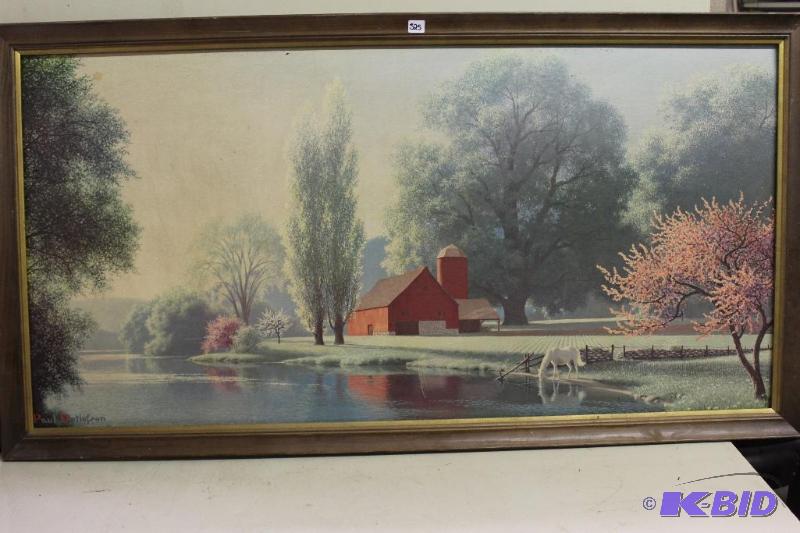 lot 325 image: Large Vintage Framed Print ...