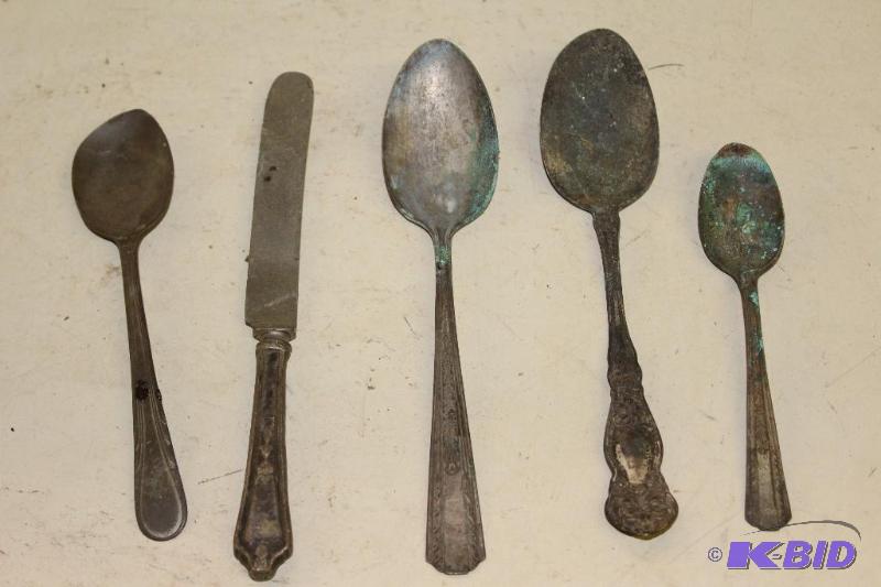 lot 329 image: Antique Silver Plated Silverware   ...