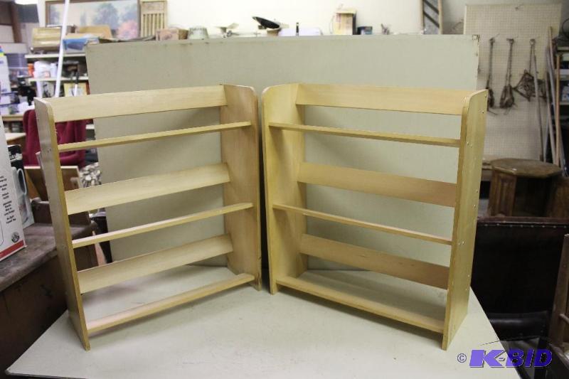lot 55 image: 2 CD  DVD Shelves, 1 Book Shelf ...
