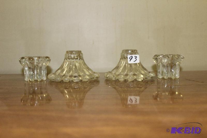 lot 93 image: Glass Candle Holders ...