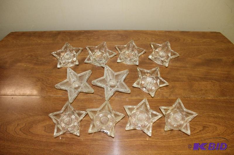 lot 94 image: 11 Star Candle Holders   Mis-Matched&nbs...