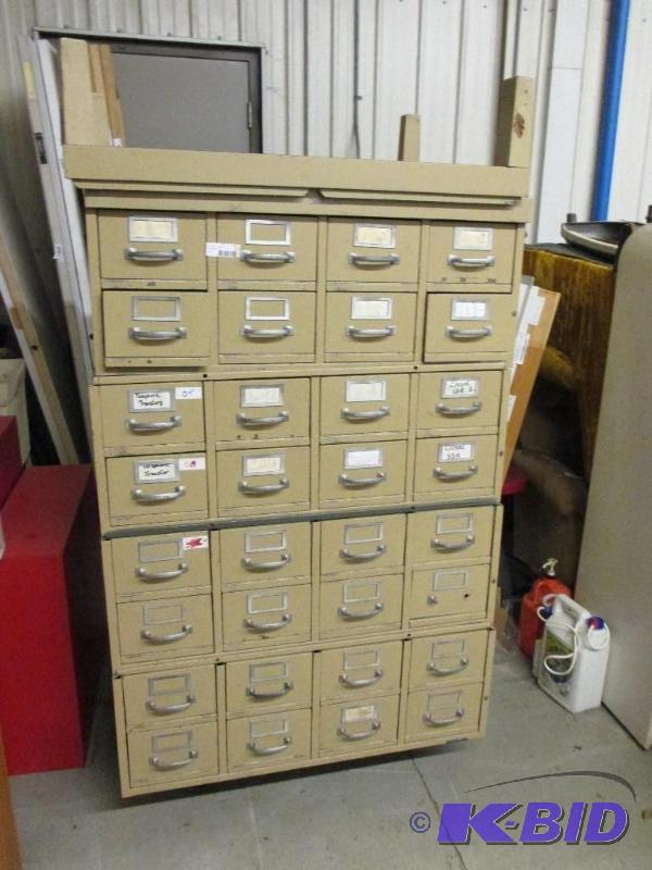 lot 4 image: Card catalog drawer setup, complete with top ...
