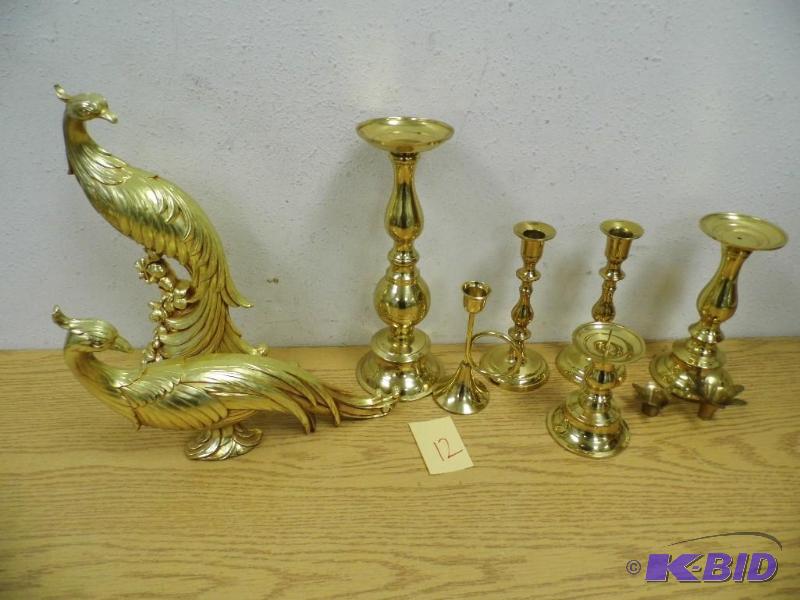 Statues with Brass Candle Holders