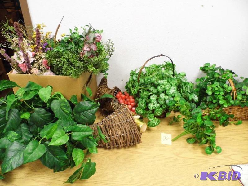 Large Box of Plants and Floral Items