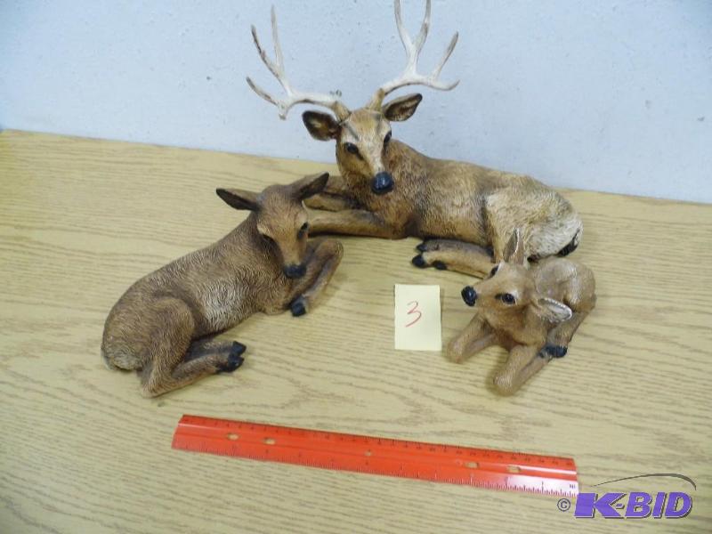 3 Piece Deer Figures