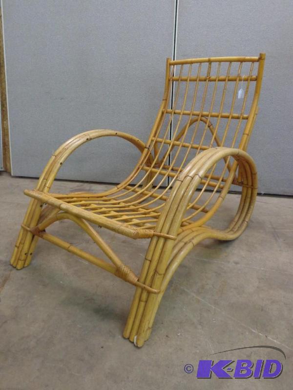 lot 23 image: Bamboo Chair   Large Sitting Chair  Great for...