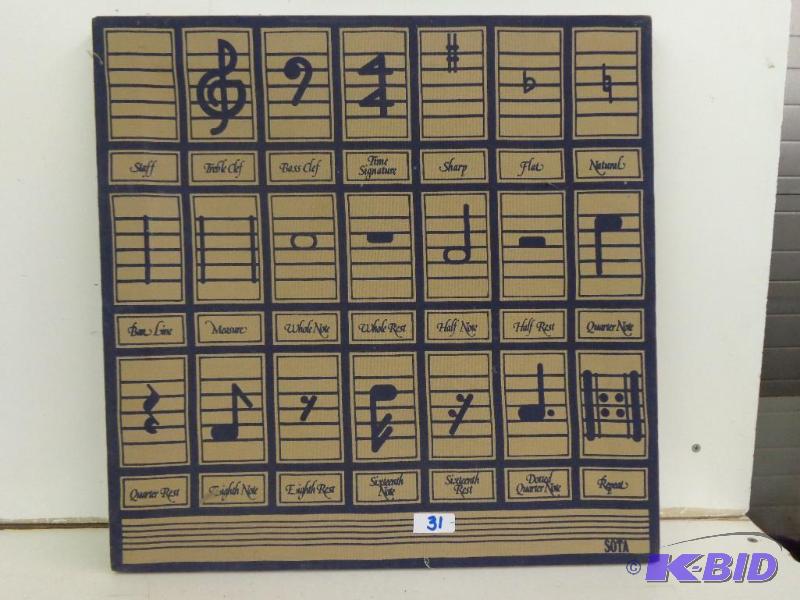 lot 31 image: Canvas Musical Picture   Tan Canvas wBlue Mu...