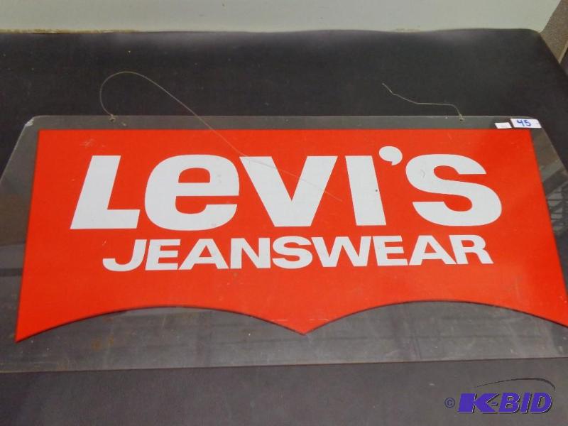 lot 45 image: Levis JeansWear Sign   Plastic Sign  25 38&...