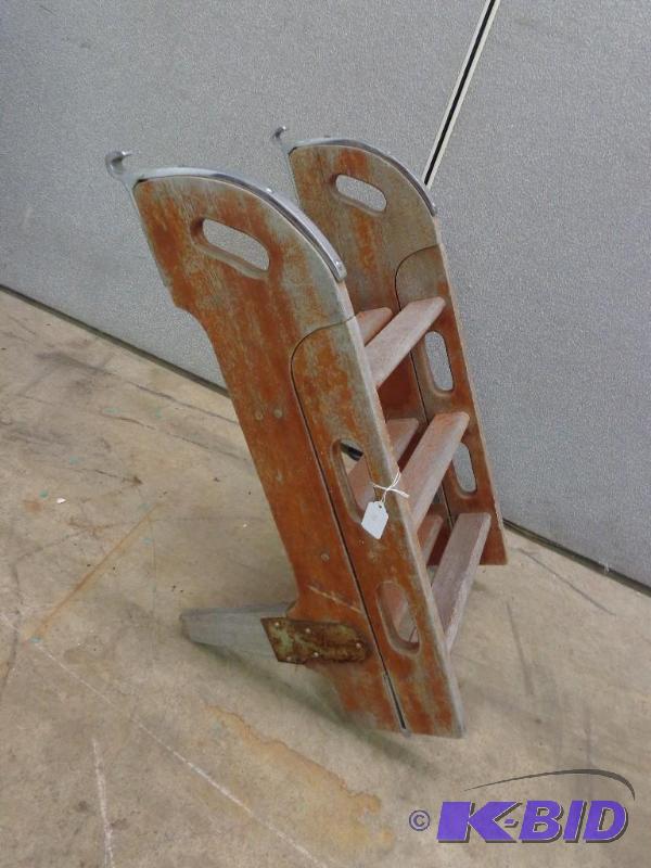 lot 6 image: Wooden Boat Access Ladder   Fold Down Ladder ...