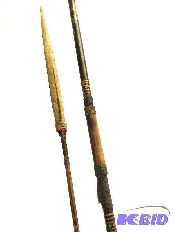 lot 15 image: NO RESERVE RARE 18th century Tribal Spear & Rod (Asian Antiquities)