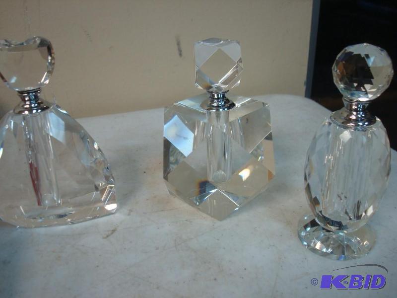 lot 13 image: Lot Of Crystal Perfume Bottles New, One Has S...