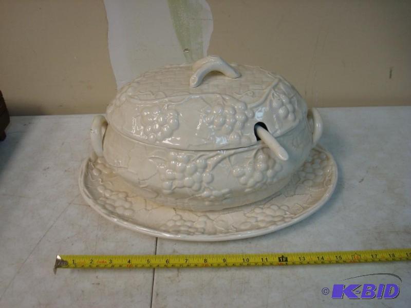 lot 158 image: Large Ceramic Serving Dish, HAs Crackle In Th...