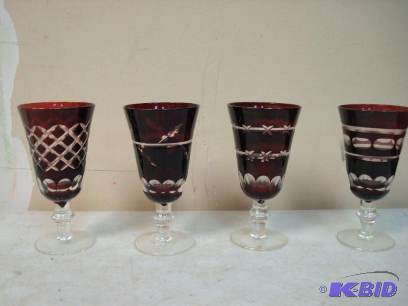 lot 18 image: Heavy Red Goblets...