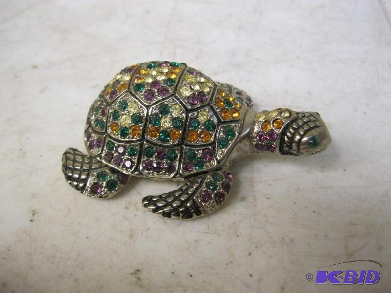 lot 28 image: Lenox Metal And Rhinestone Turtle...