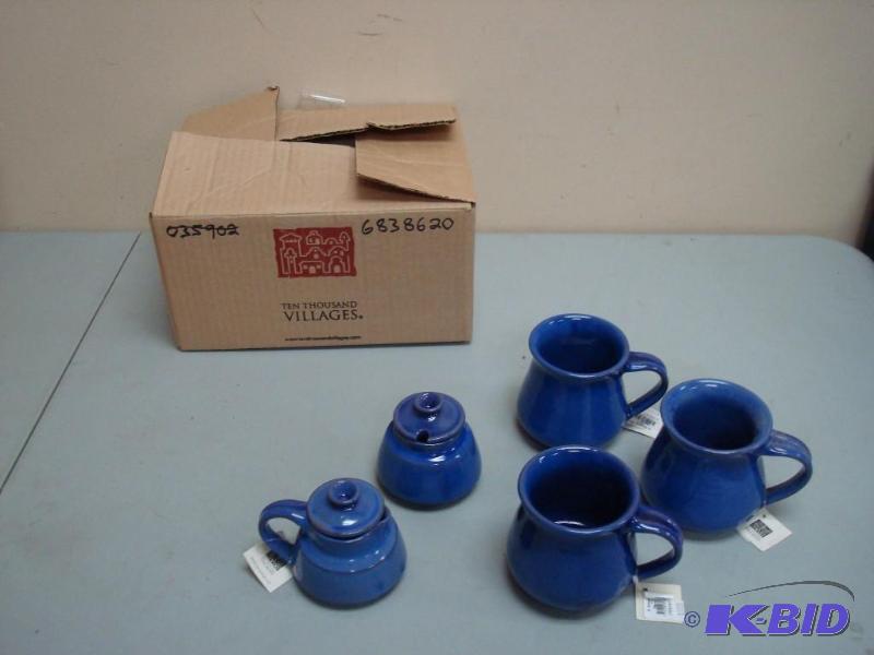 lot 39 image: New Pottery Cream Sugar And Coffee Mug Set...