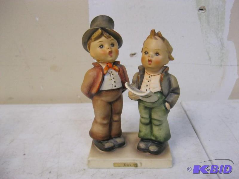 lot 4 image: Vintage Duet Hummel Figurine, Some Repaired D...