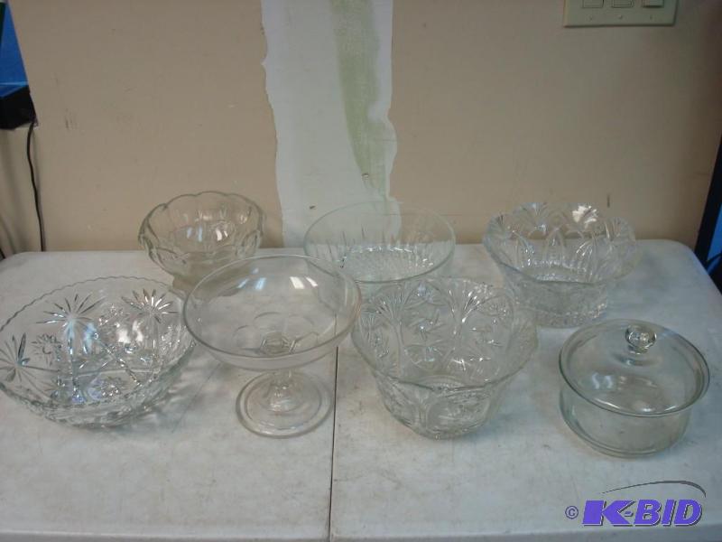 lot 44 image: Crystal Bowl And Glass Lot, Some Pieces Might...