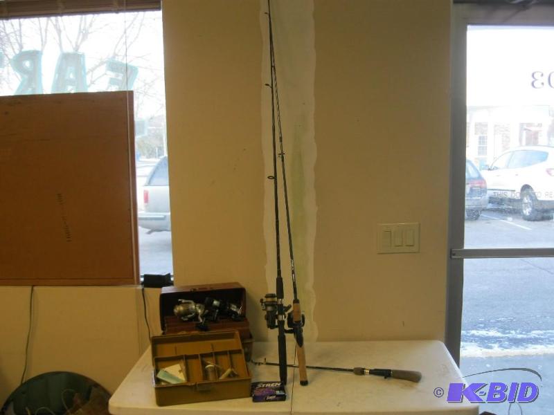 lot 61 image: Fishing Pole Reel And Tackle Box Lot...