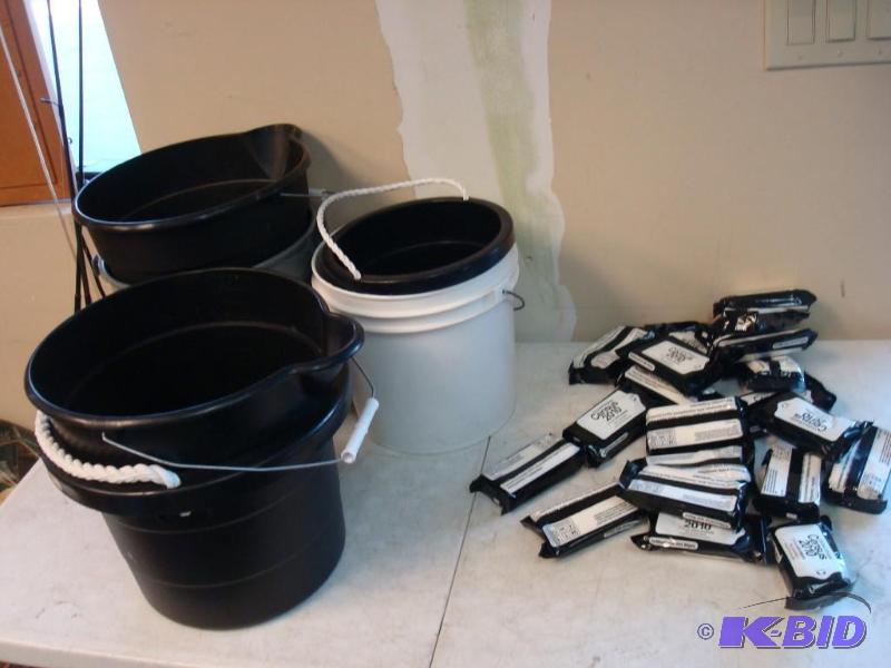 lot 69 image: Lot Of Buckets And Hand Wipes...