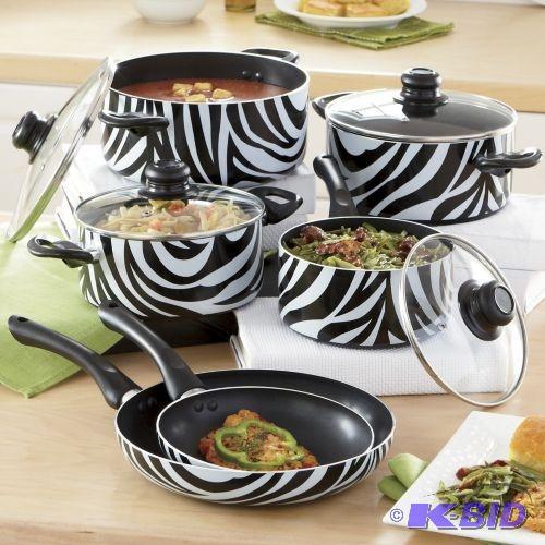 Ginnys&nbspZebra Print Cookware - 10 Piece -...