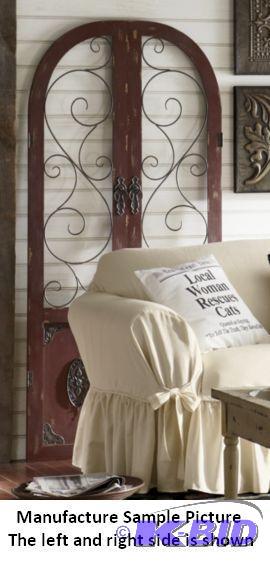 Pair of Rustic Red Shutters - These door-size...
