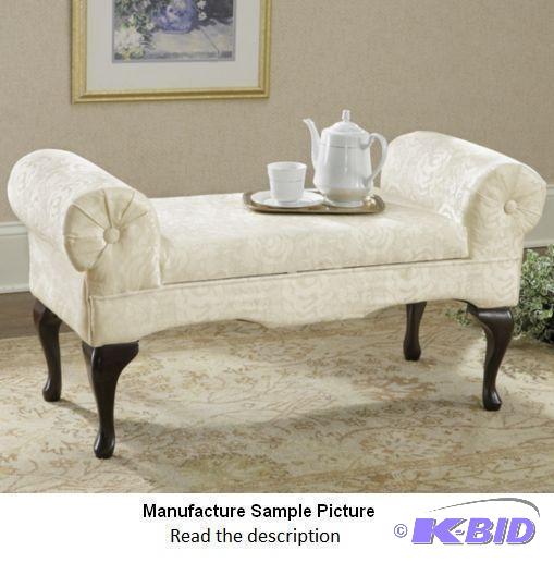 Bed Storage Bench - Jacquard roses bloom acro...