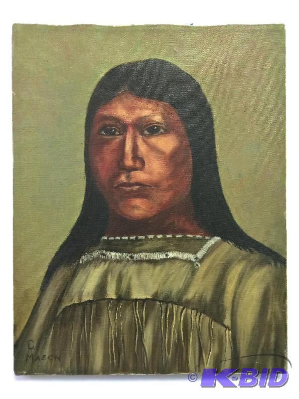 lot 5 image: Original Vintage Oil Painting - Signed C. Mason