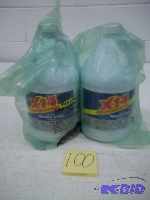 lot 100 image: Lot of two X-14 Mold And Mildew Stain Remover Bottle 1 Gal