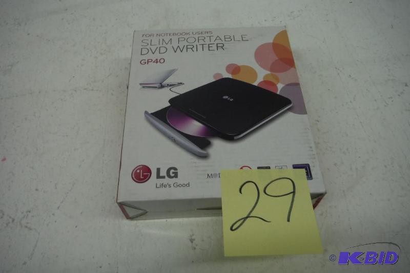 lot 29 image: LG Electronics 8x USB 2.0 Portable Slim DVDARW External Drive, Black (GP40NB40)