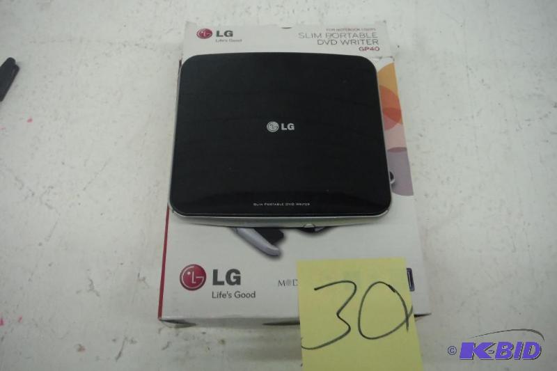 lot 30 image: LG Electronics 8x USB 2.0 Portable Slim DVDARW External Drive, Black (GP40NB40)