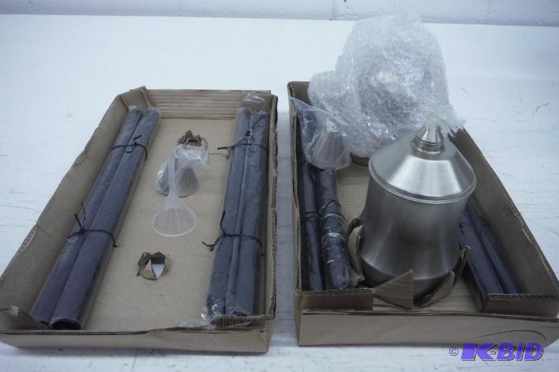lot 54 image: Stainless Steel Tiki Torches Set of two