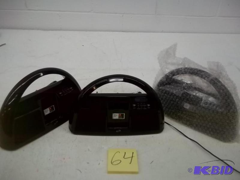 lot 64 image: Lot of three Ilive Portable App-Enhanced Speaker System with iPodiPhone Docks