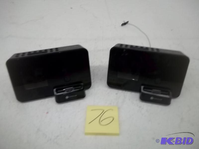 lot 76 image: Lot of two Alphaline AL-150I Docking Digital Clock Radio With Wave Sensor For Iphone  iPod