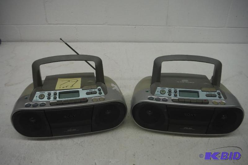 lot 79 image: Lot of two Sony CFDS01 CD Radio Cassette Recorders - Silver