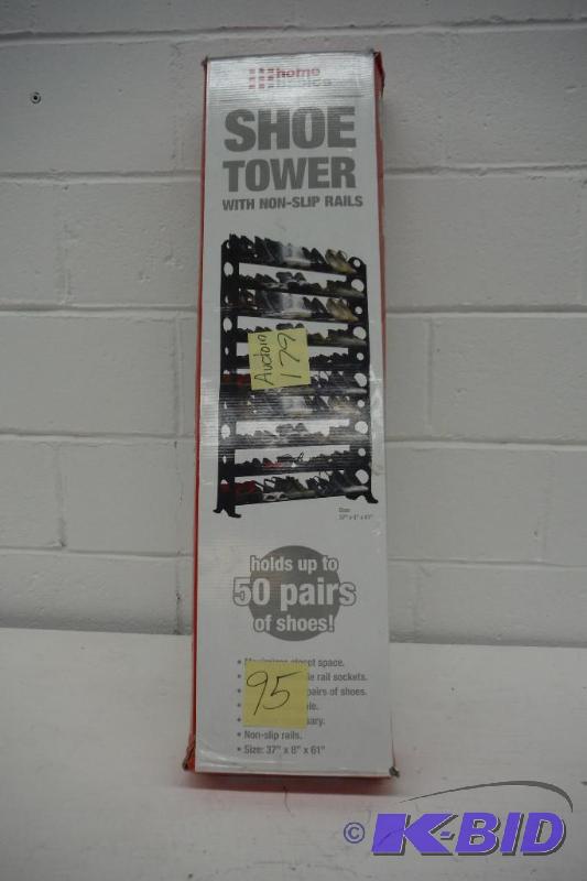 lot 95 image: Home Basics Shoe Rack, 50-Pair, Black