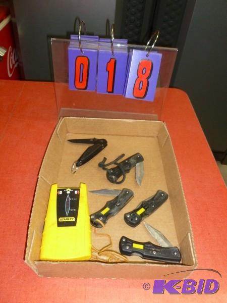 Flat of stanley tools and knives. Terms. Cash...