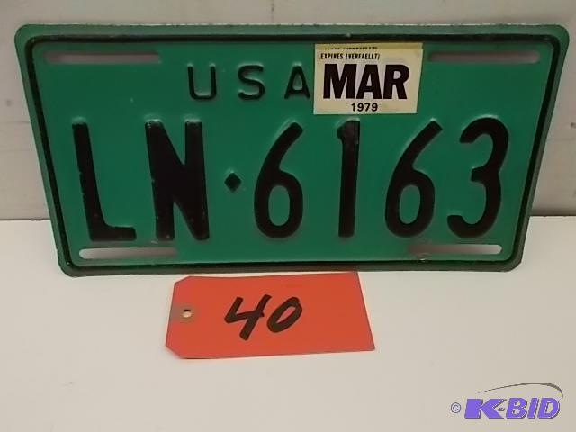 lot 40 image: 1978-79 USA Embassy License Plate...