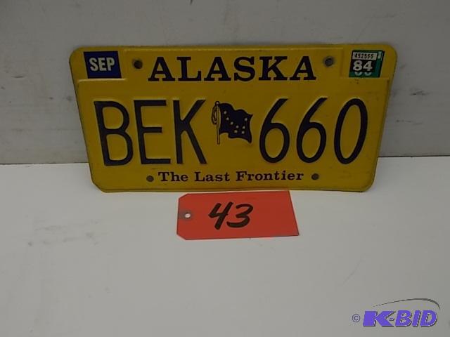 lot 43 image: 1983-84 Alaska License Plate...