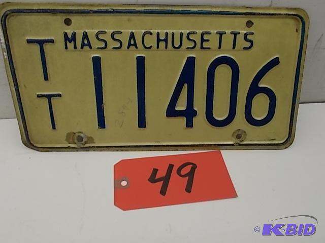 lot 49 image: Massachusetts License Plate...