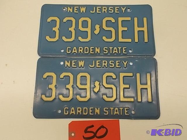 lot 50 image: Pair of New Jersey License Plates...