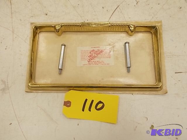 lot 110 image: 1957 Chev. Gold License Plate Frame...