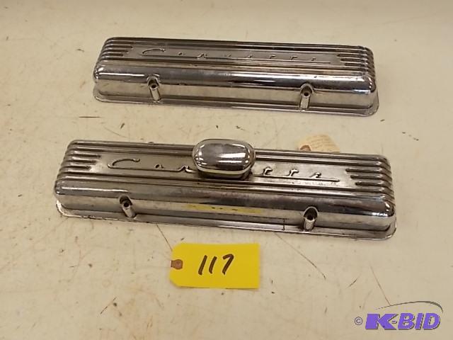 lot 117 image: 1955-59 SB Corvette Staggered Bolt Valve Cove...