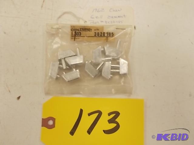 lot 173 image: 1962 Chev. Grill Ornaments, (9) pcs, NOS...