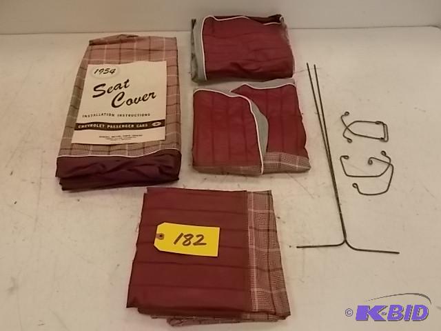 lot 182 image: 1954 Chev. Red American Plaid Seat Covers, NO...