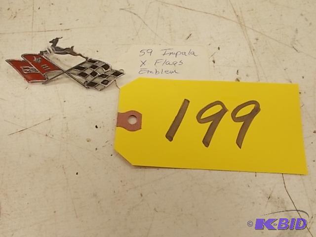 lot 199 image: 1959 Chev. Impala X Flags Emblem...