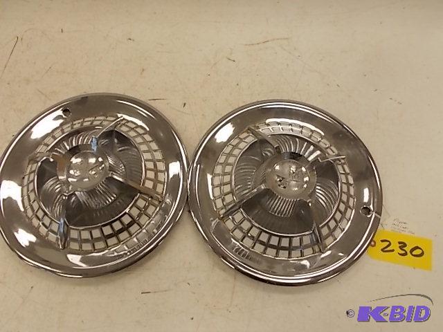lot 230 image: (2) Flipper Hub Caps, Checkered Flag Inserts...