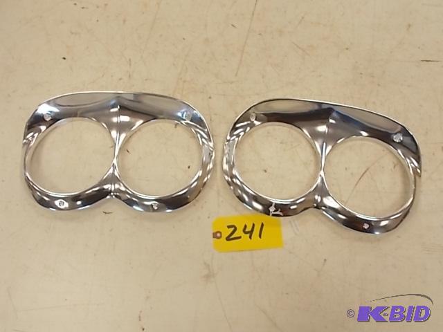lot 241 image: (2) 1958 Chev. Headlight Bezels, OEM Recondit...