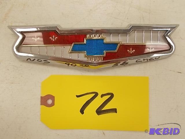 lot 72 image: 1956 Chev. Hood Emblem, NOS...
