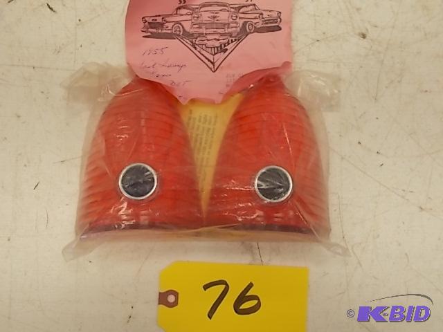 lot 76 image: 1955 Chev. Blue Dot Tail Light Lenses...