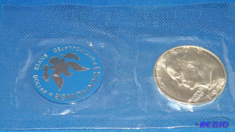 1973 Eisenhower Uncirculated Silver Dollar, 4...
